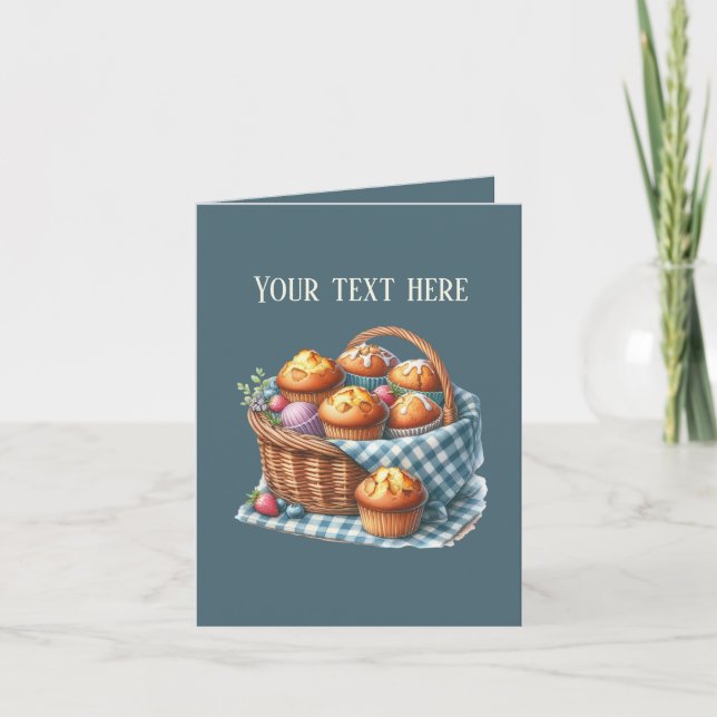 Cute Bakery Muffins anpassbar Karte (Vorderseite)