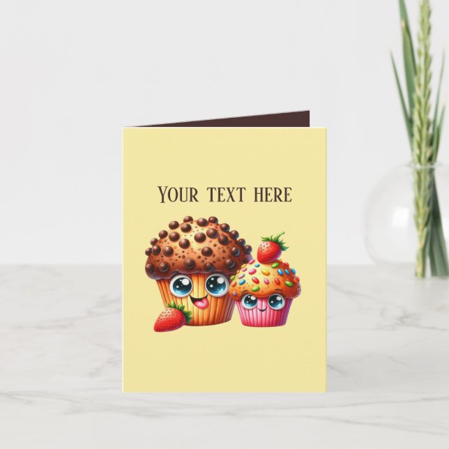 Cute bakery muffins customizable karte (Vorderseite)