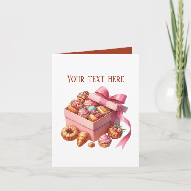 Cute bakery sweet box customizable karte (Vorderseite)