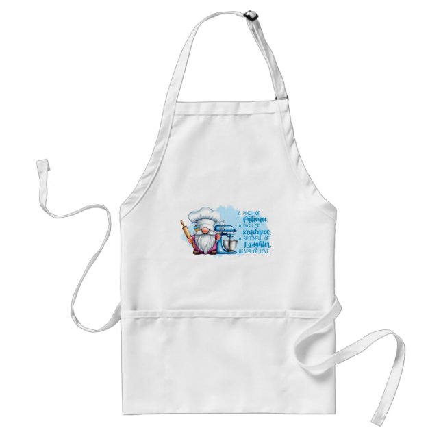 Cute Baking Gnome Apron | Funny Kitchen Gift for B Schürze (Vorne)