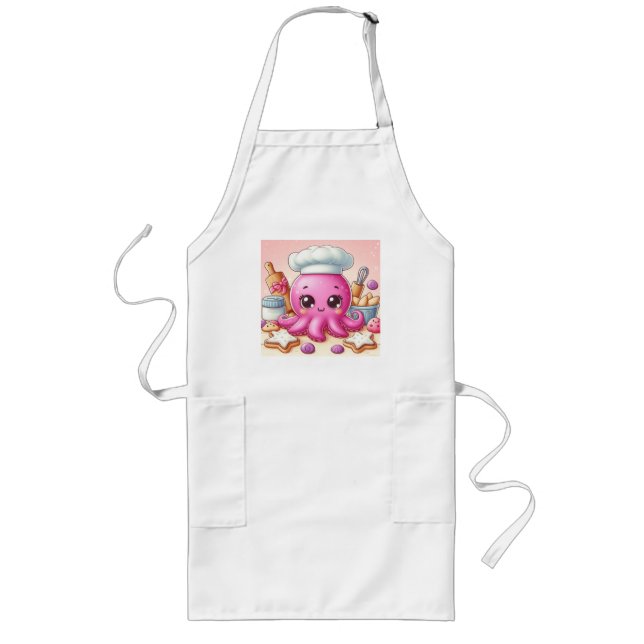 Cute baking octopus apron lange schürze (Vorne)