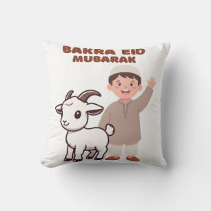 Cute Bakra Eid Mubarak - Kinder Eid CelebratiT-Shi Kissen