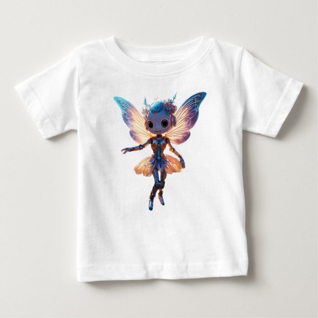 Cute Ballerina Dancing Robot Pixie Baby T-shirt (Vorderseite)