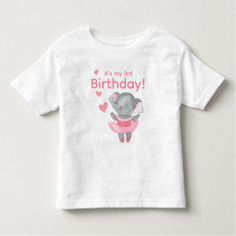 Cute Ballerina Elephant It’s My Birthday  Kleinkind T-shirt