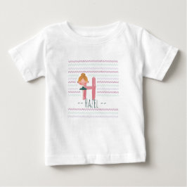 Cute Ballerina Plush Pink Letter H Toddler Baby T-shirt
