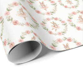 Cute ballerina rabbits geschenkpapier