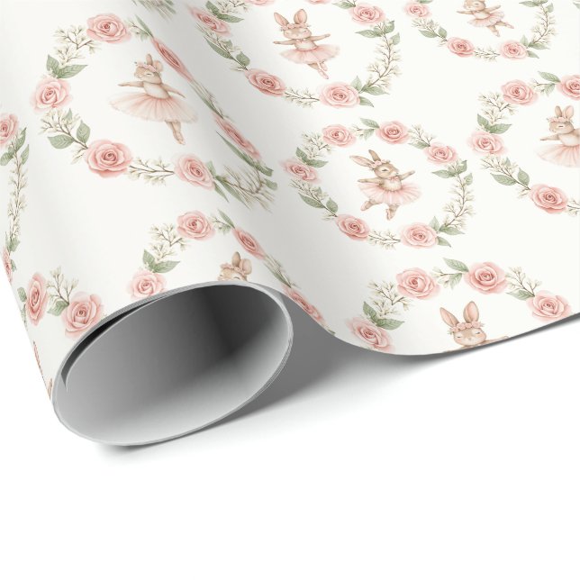 Cute ballerina rabbits geschenkpapier (Rolleneckpunkt)