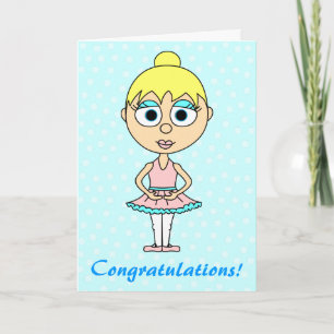 Cute Ballerina Recital Congratulations Card Karte