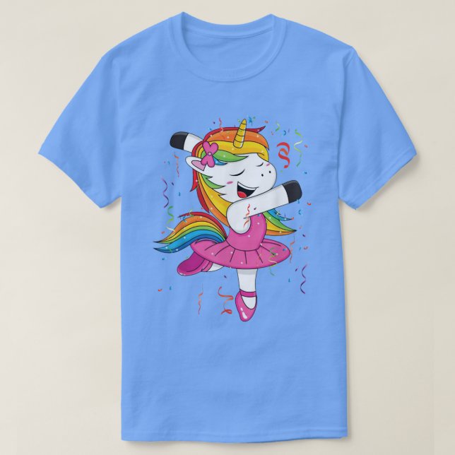 Cute Ballet Dancer Unicorn Dancing Fan Ballerina G T-Shirt (Design vorne)