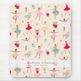 Cute Ballet Dancers Pattern Ballerina Mousepad