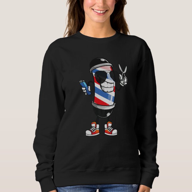 Cute Barber Pole For Men Women Barbershop Haircut  Sweatshirt (Vorderseite)