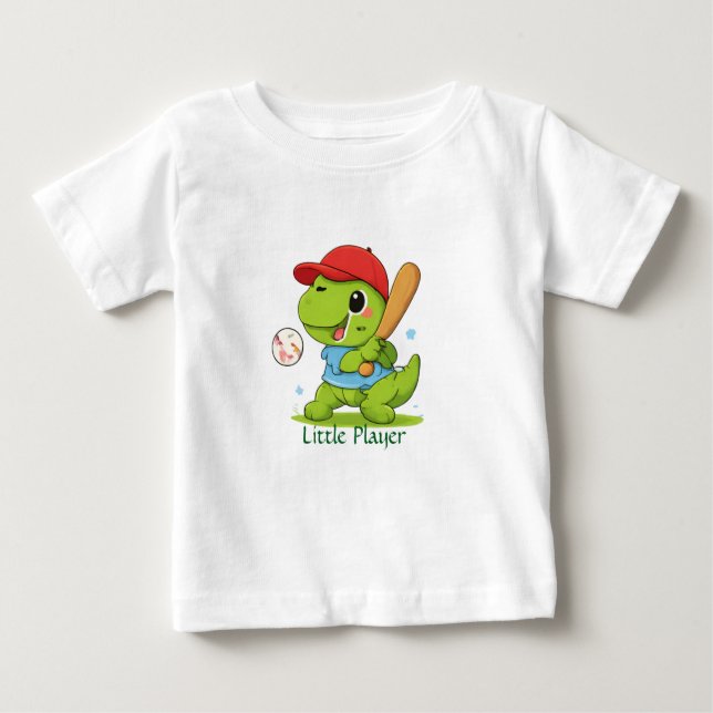 Cute Baseball Dinosaur T-Rex Sports T-Shirt (Vorderseite)