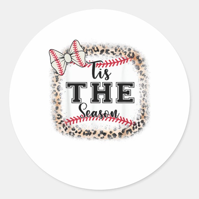 Cute Baseball Tis The Season Mom Sister Toddler Gi Runder Aufkleber (Vorderseite)