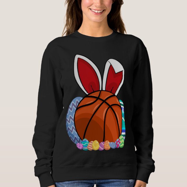 Cute Basketball Easter Egg Bunny  For Kids Boys To Sweatshirt (Vorderseite)