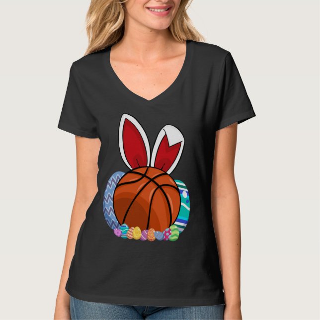 Cute Basketball Easter Egg Bunny  For Kids Boys To T-Shirt (Vorderseite)