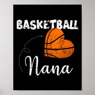 Cute Basketball Heart Basketball Poster