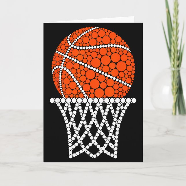 Cute Basketball Polka Dot Art Student Happy Dot Da Karte (Vorderseite)