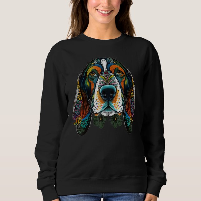 Cute Basset Hound Dog on Basset Hound  3 Sweatshirt (Vorderseite)