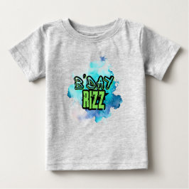 Cute B'Day Rizz grün und monochromatisch blau Baby T-shirt