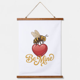 Cute Be Mine Honeycomb Wandteppich Mit Holzrahmen