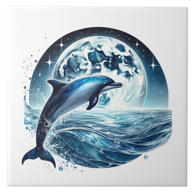 Cute beach dolphin lovers ceramic  fliese (Vorderseite)