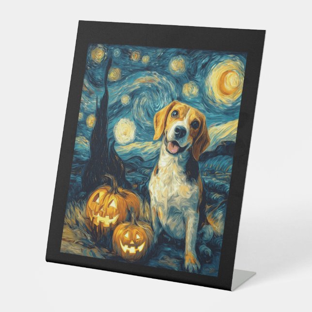 Cute beagle Dog Halloween Jack O Lantern Pumpkin F Sockelschild (Vorderseite)