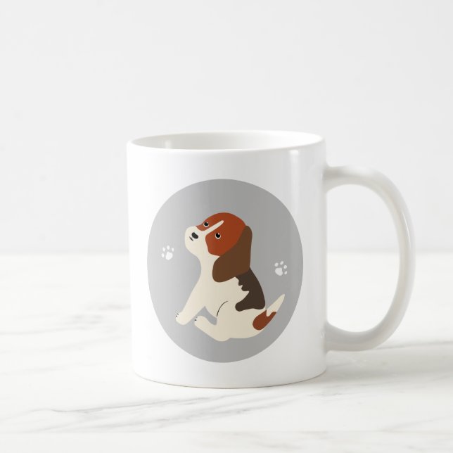 Cute beagle mug かわいいビーグルのイラストのマグカップ コーヒーマグカップ kaffeetasse (Rechts)