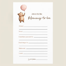 Cute Bear Balloon Mommy-to-be Advice  Flyer