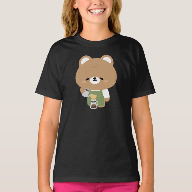 Cute Bear Barista T-Shirt (Vorderseite)