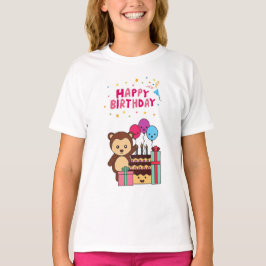 Cute Bear Birthday Celebration - Adorable Cartoon  T-Shirt