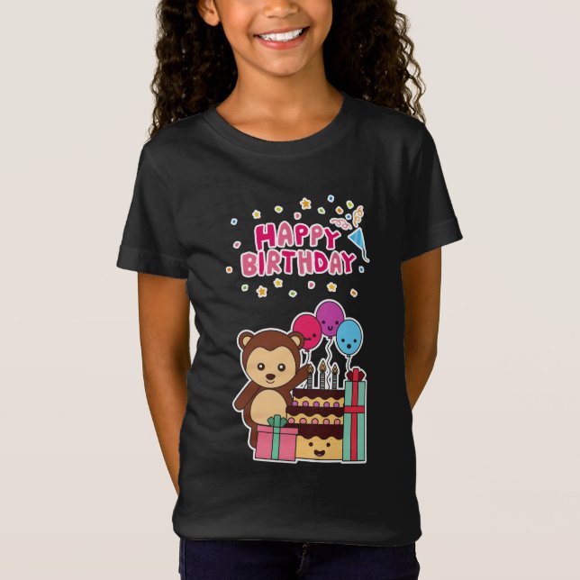 Cute Bear Birthday Celebration - Adorable Cartoon  T-Shirt (Vorderseite)