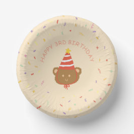 Cute Bear Birthday Party Paper Bowls Pappteller