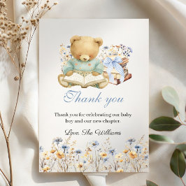 Cute Bear Books Baby Shower Thank you Dankeskarte