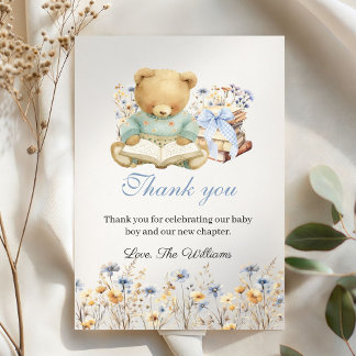 Cute Bear Books Baby Shower Thank you Dankeskarte
