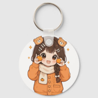 Cute bear girl keychain kawaii anime accessory schlüsselanhänger