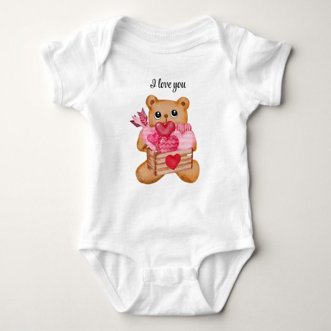 Cute bear in love full of love baby strampler (Vorderseite)