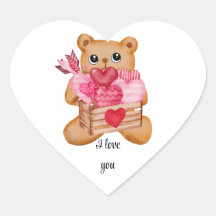 Cute bear in love full of love