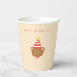Cute Bear Kids Birthday Party Paper Cups Pappbecher