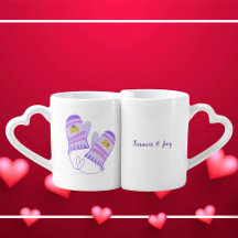 Cute Bear Mittens Custom Lovers’ Coffee Mug Set 