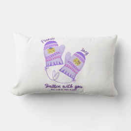 Cute Bear Mittens Personalized Lovers Throw Pillow Lendenkissen
