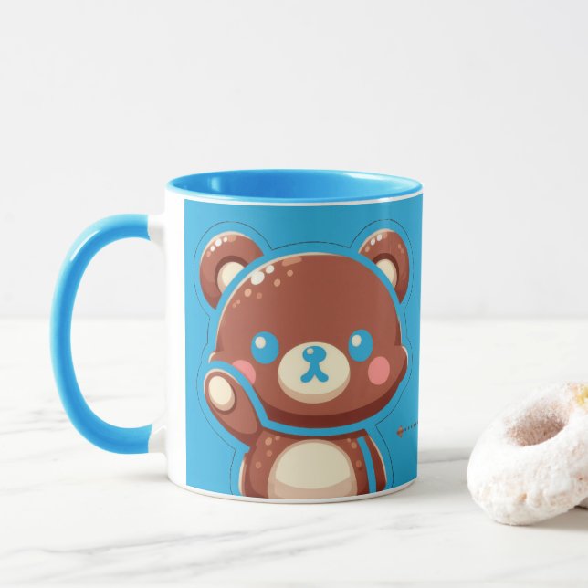 Cute Bear “Oops!” Mug – Funny Kawaii Bear Design | Tasse (Mit Donut)