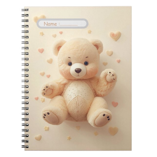 Cute Bear Pastel Notebook Notizblock (Vorderseite)