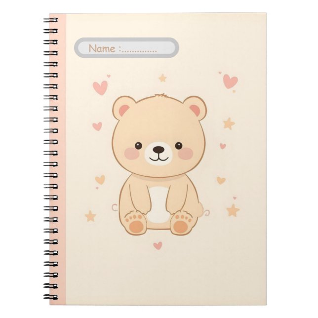 Cute Bear Pastel Notebook Notizblock (Vorderseite)
