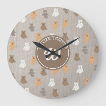 Cute Bear Pattern Initial Monogram