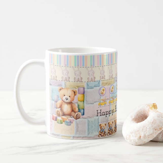 Cute bears, chicks, pastel bunnies kaffeetasse (Mit Donut)
