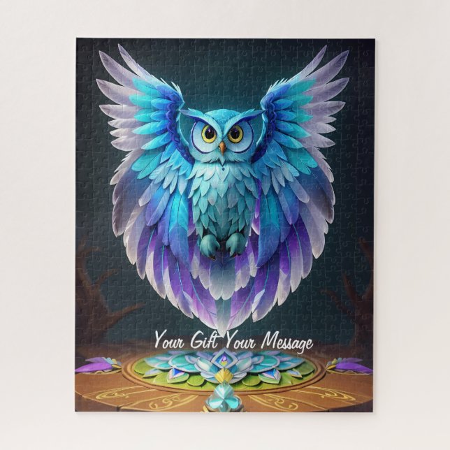 Cute Beautiful Colorful Owl Puzzle (Vertikal)