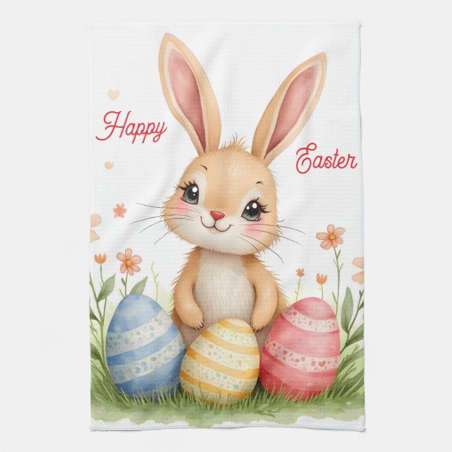 Cute Beautiful Easter Bunny Popular Collection Geschirrtuch (Vertikal)