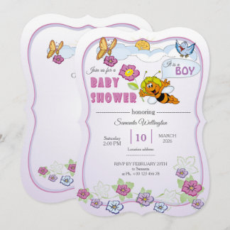 Cute Bee Baby Shower Invitation. It is a boy! Einladung
