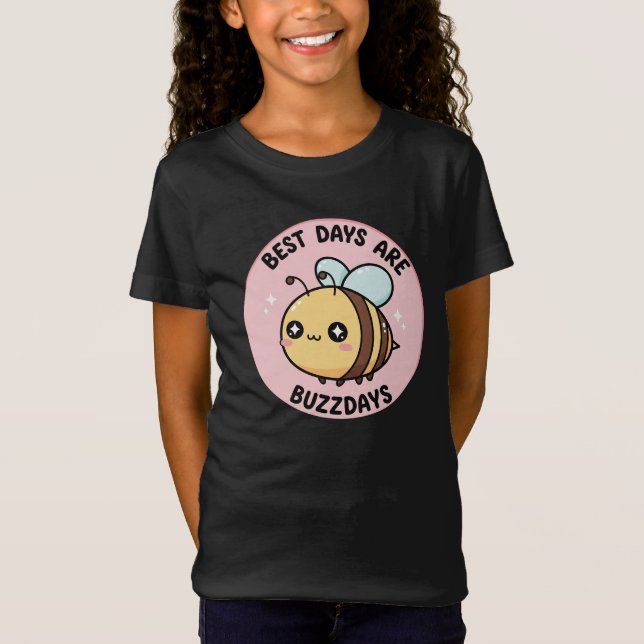 Cute Bee Girls T-Shirt – Kawaii Bumblebee Kids (Vorderseite)