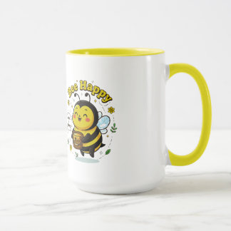 Cute Bee Happy Illustration - Sweet as Honey Desig Tasse